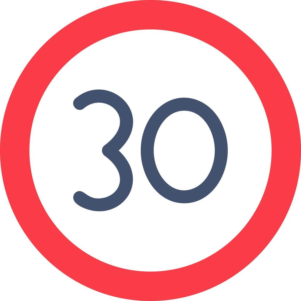 30 Speed Limit Vector Icon