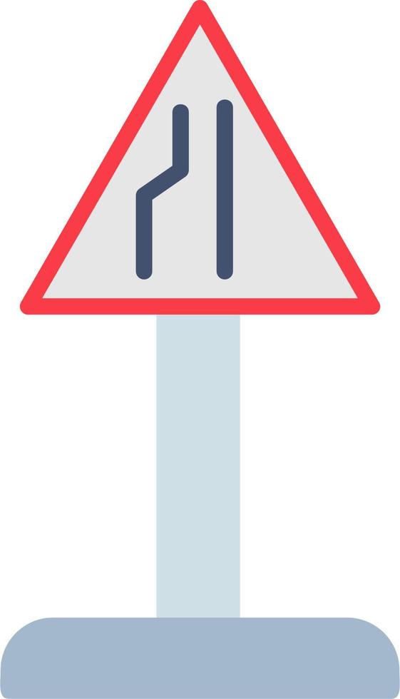 End Of Additional Lane Vector Icon