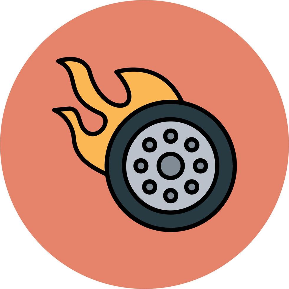 Fire Wheel Vector Icon