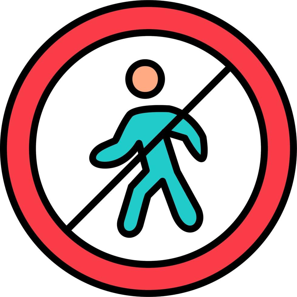 No Entry For Pedestrians Vector Icon