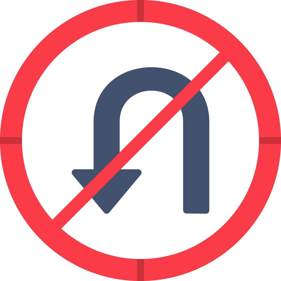 No Turn Vector Icon