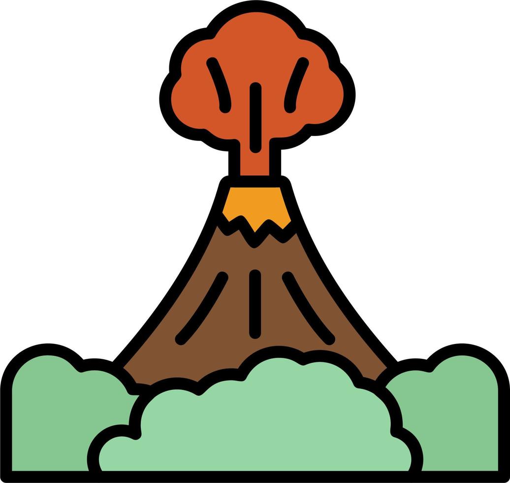 icono de vector de volcán