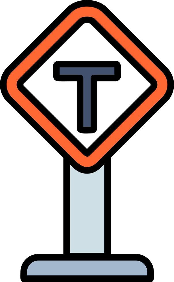 T Junction Vector Icon