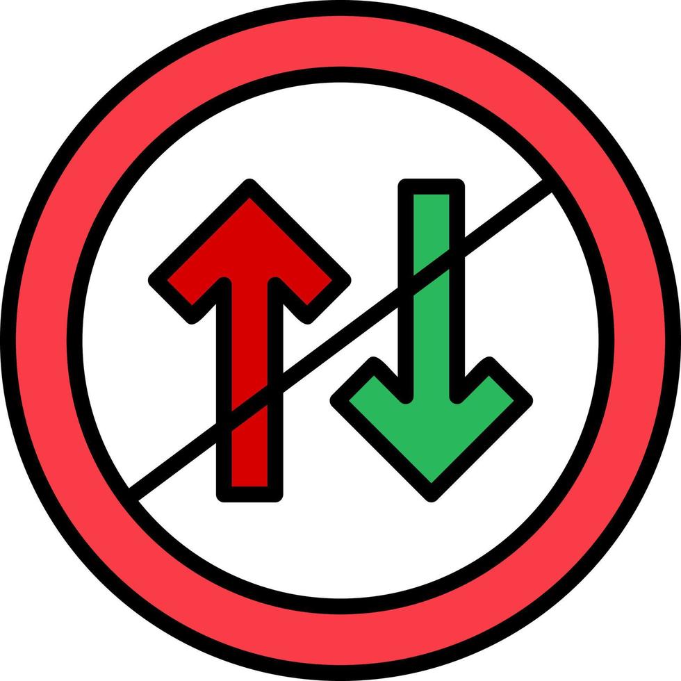 No Two Way Traffic Vector Icon