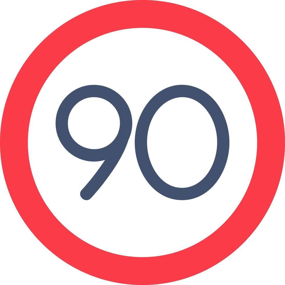 90 Speed Limit Vector Icon