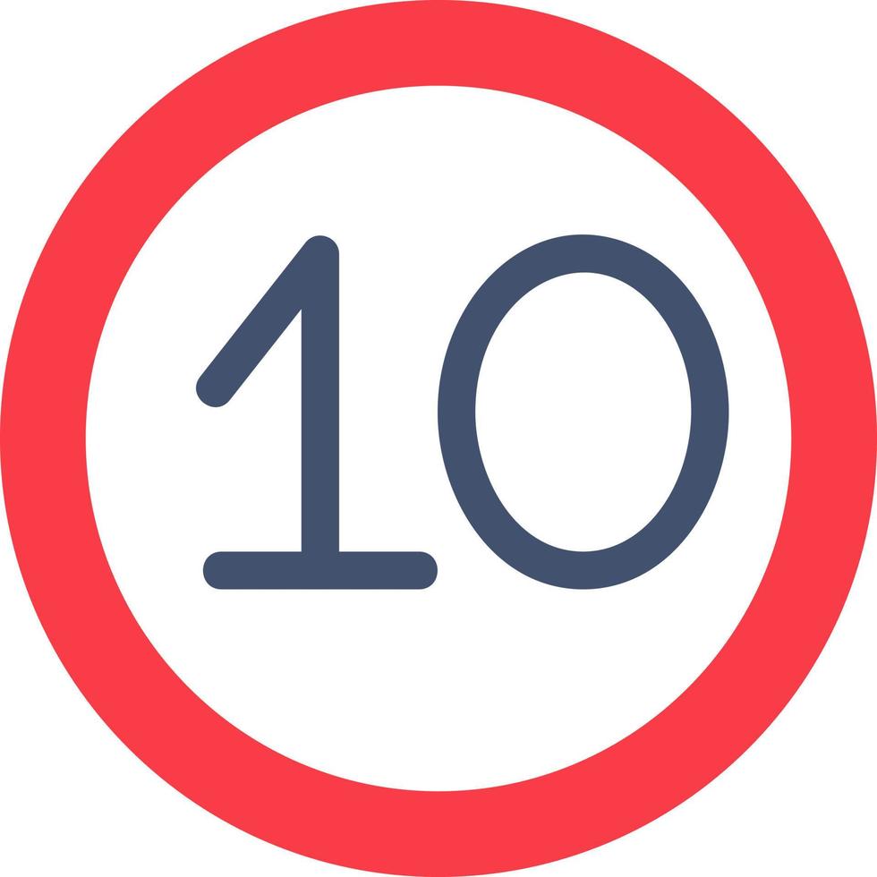 10 Speed Limit Vector Icon