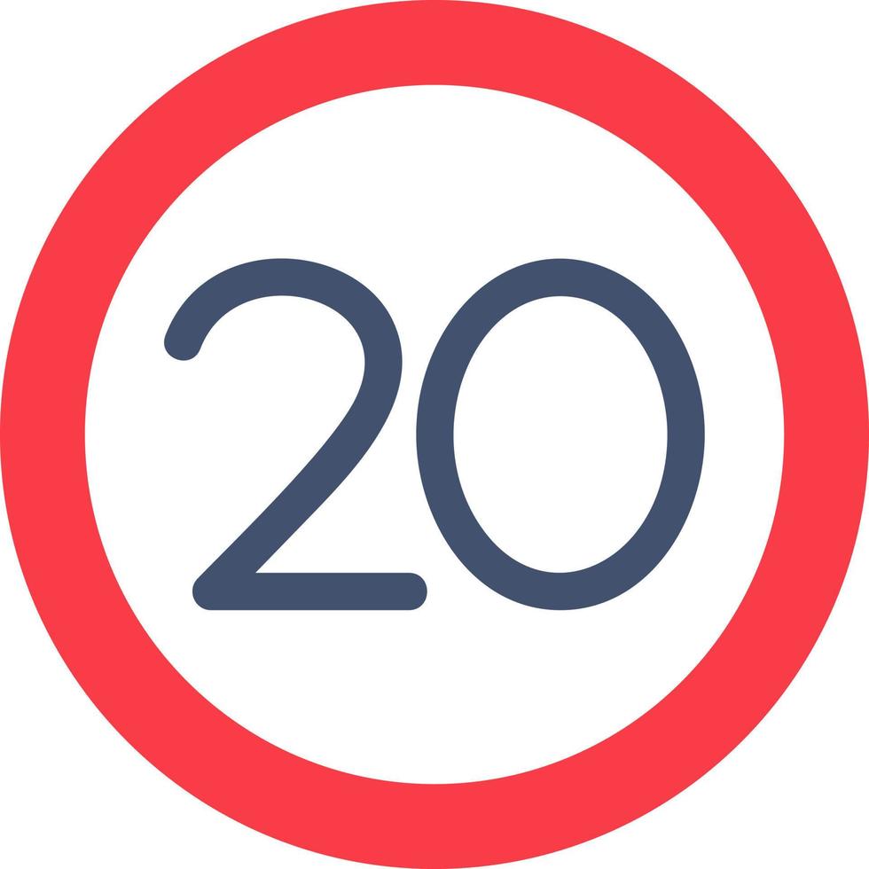 20 velocidad límite vector icono