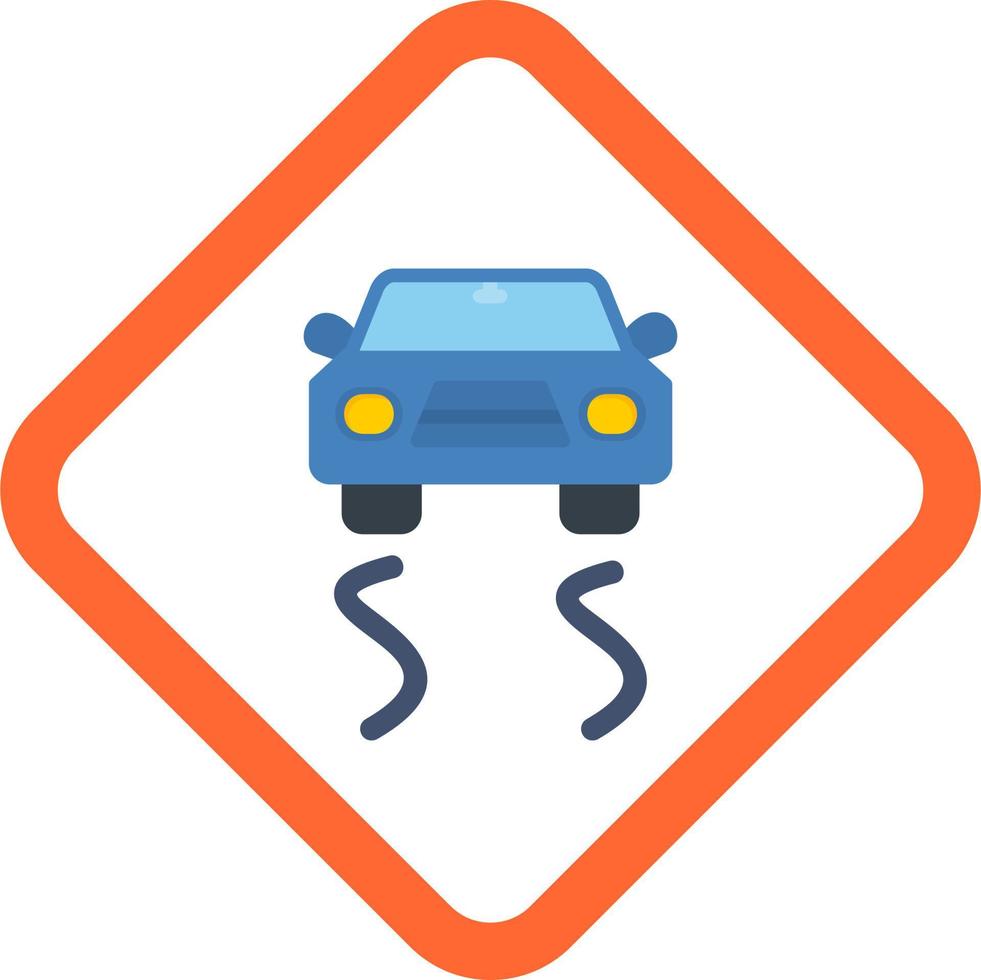 Slippery Road Vector Icon