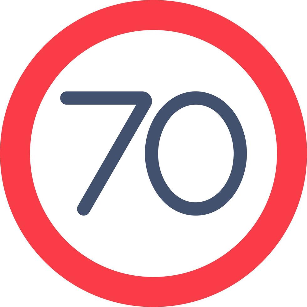 70 Speed Limit Vector Icon