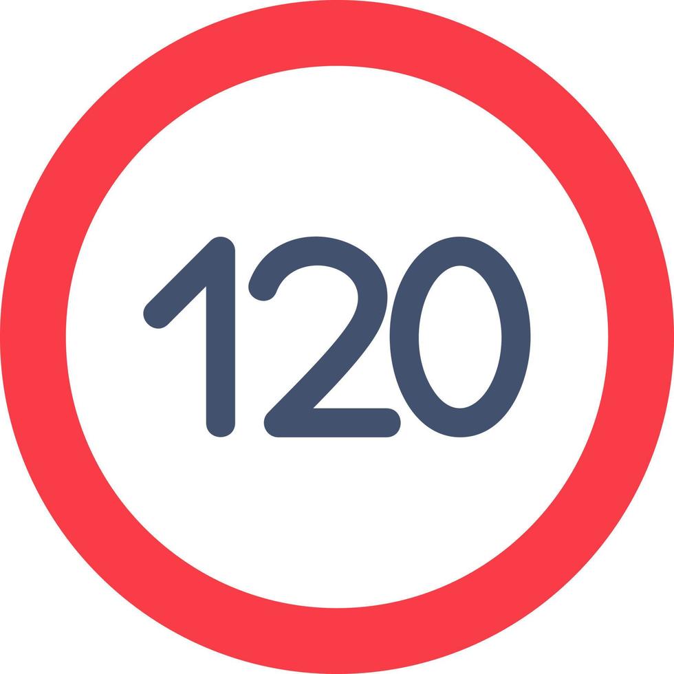120 Speed Limit Vector Icon