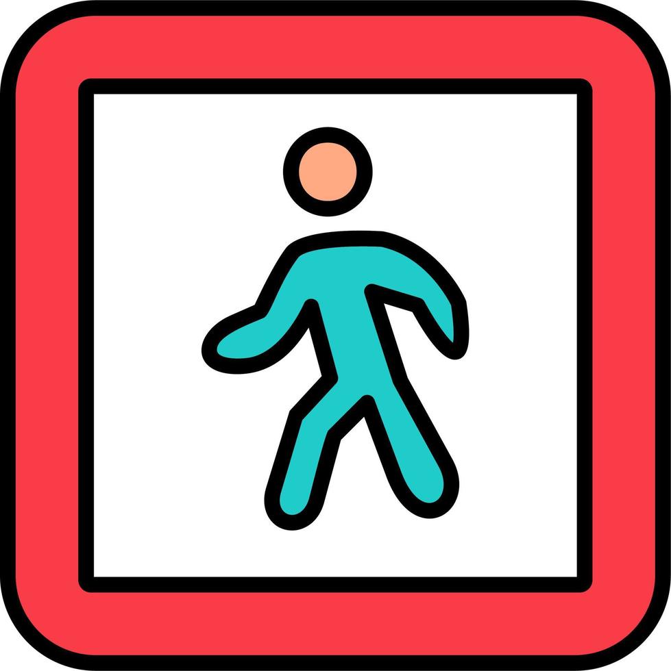 Pedestrian Crossing Vector Icon