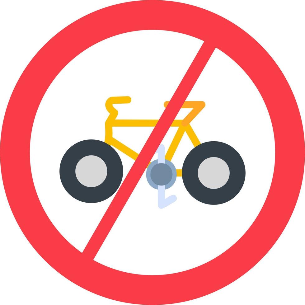 No Cycling Vector Icon