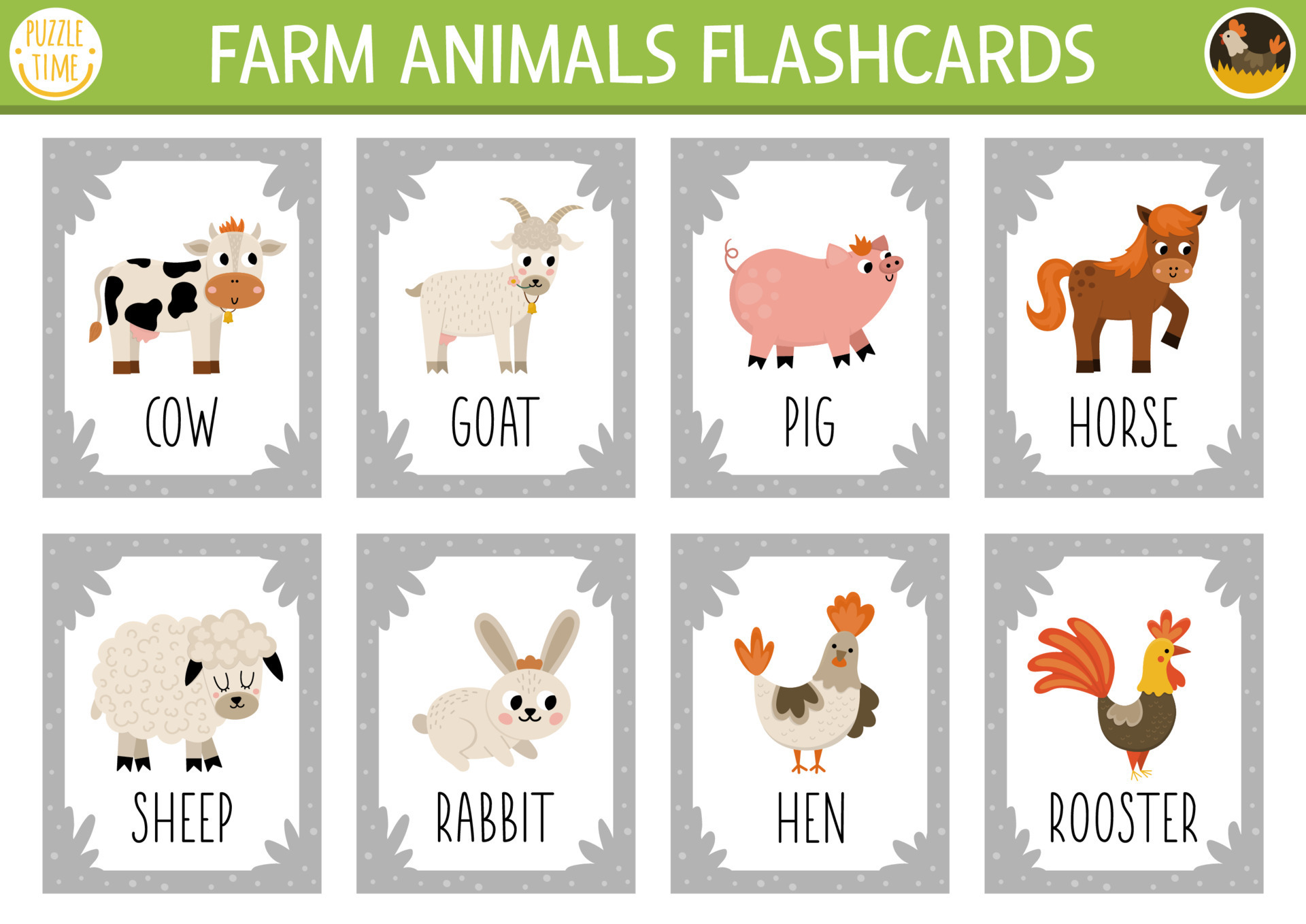 Printable Baby Flash Cards - Infant Zoo