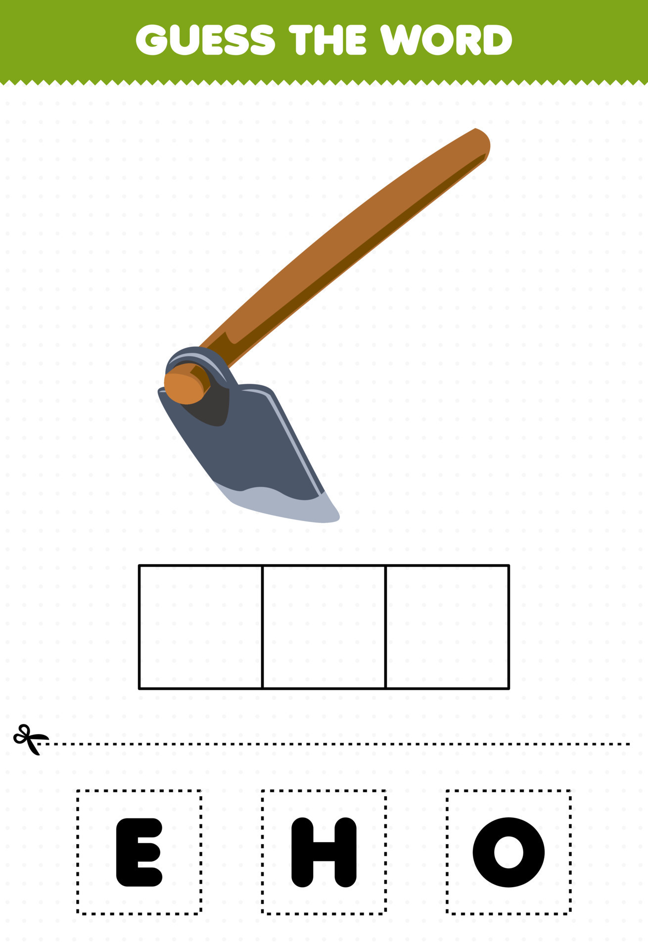 Education game for children guess the word letters practicing of cute