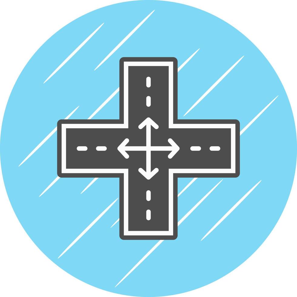 Four Way Intersection Vector Icon Design