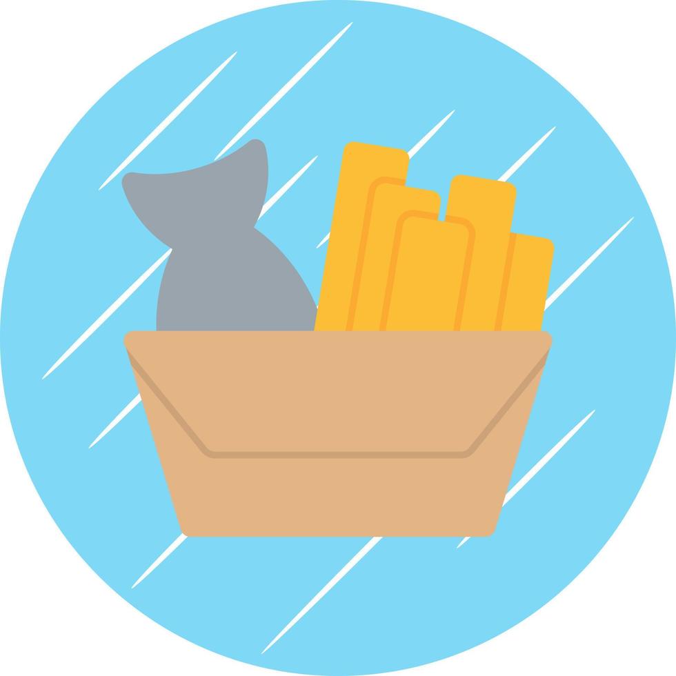 diseño de icono de vector de pescado y patatas fritas