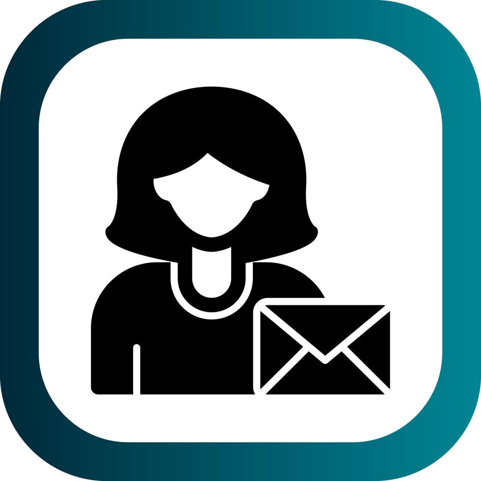 Woman with Envelope Vector Icon Design