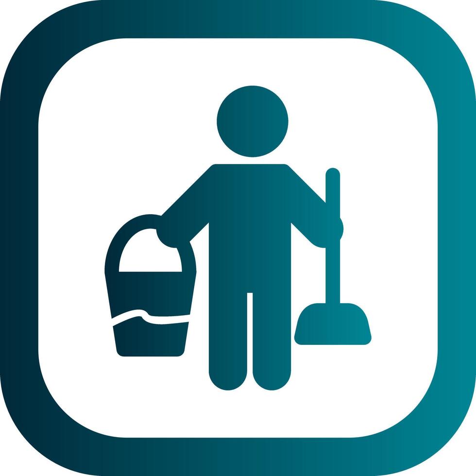 Cleaning Man Vector Icon Design