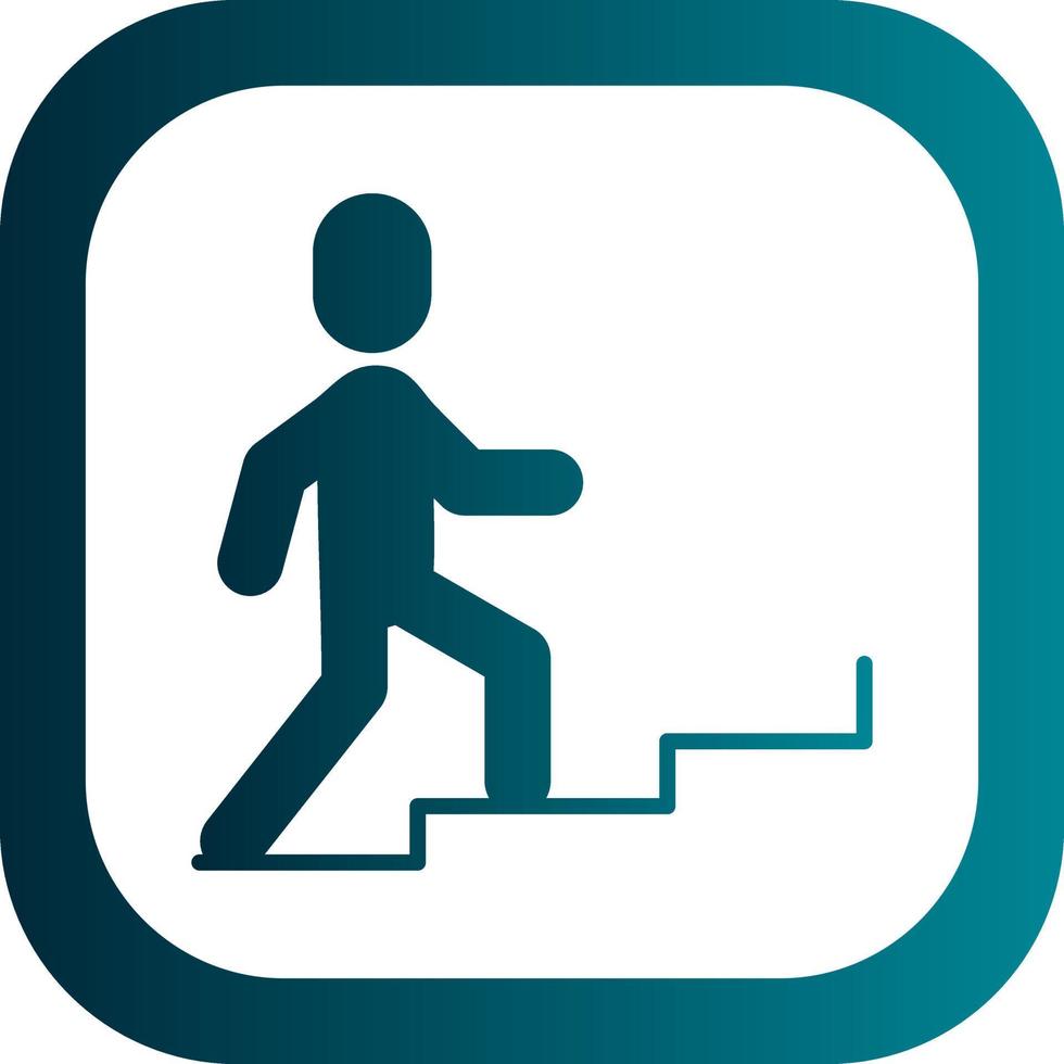 Person Climbing Stairs Vector Icon Design