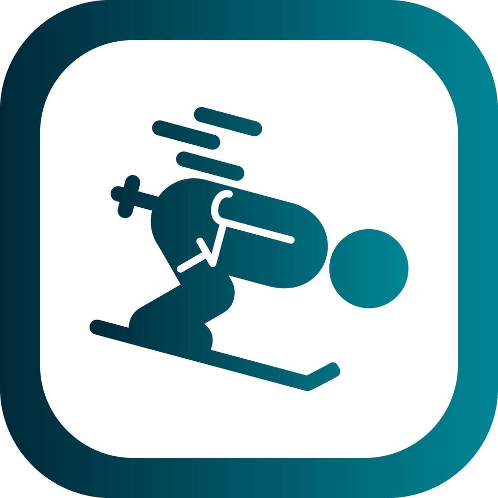Skiing Vector Icon Design