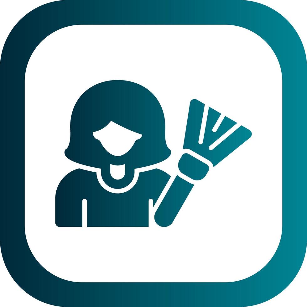 Woman Dusting Vector Icon Design