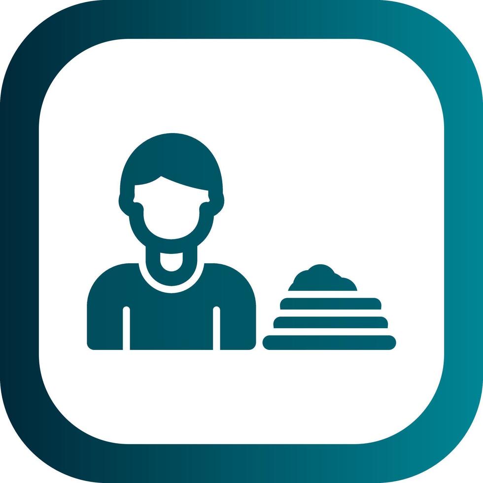 Man Washing Dishes Vector Icon Design