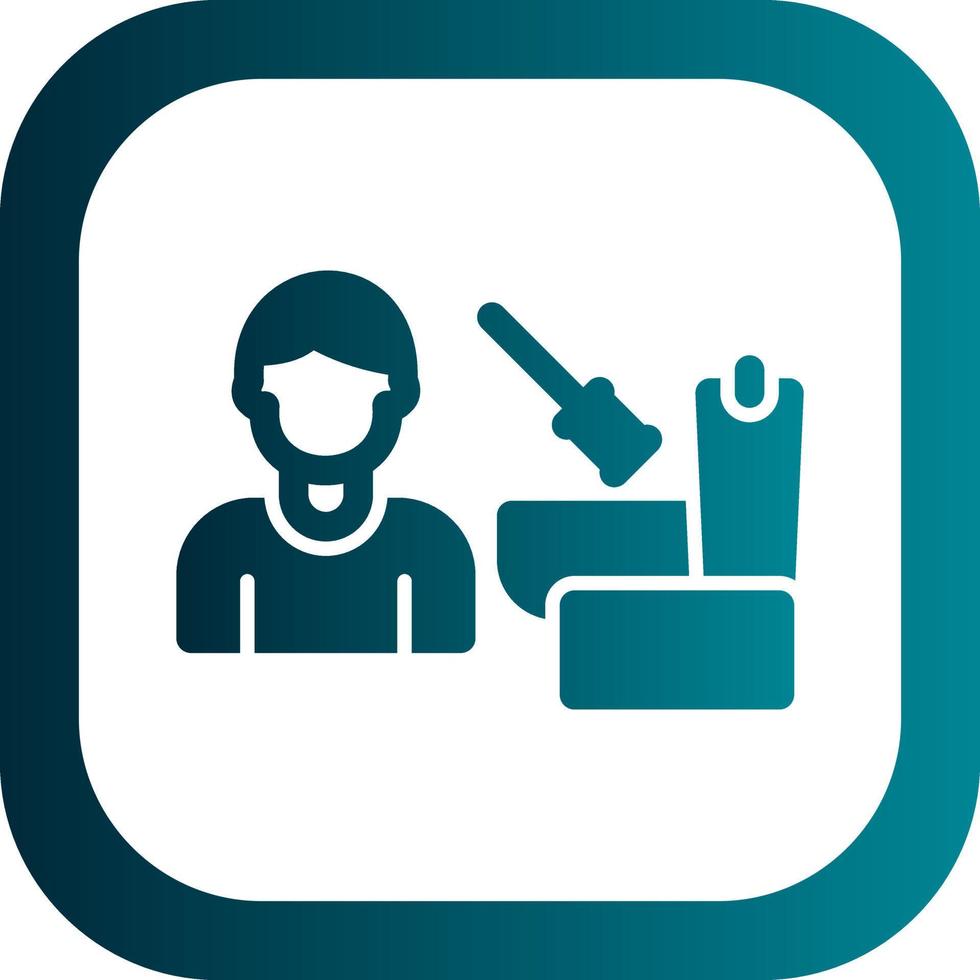 Man Cleaning Bathroom Vector Icon Design