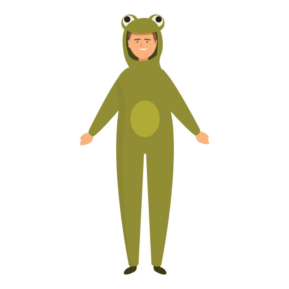 Frog halloween animal costume icon cartoon vector. Cute child vector