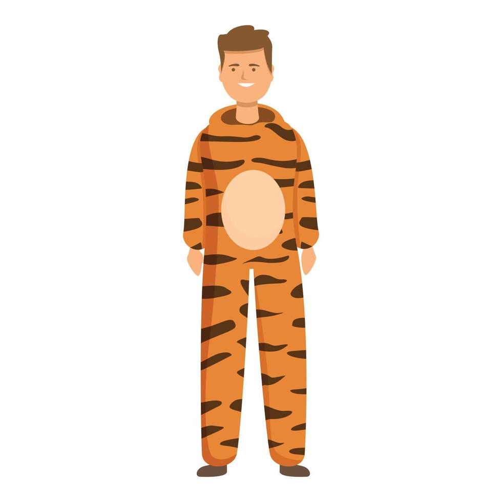 Tiger halloween animal costume icon cartoon vector. Cute party vector