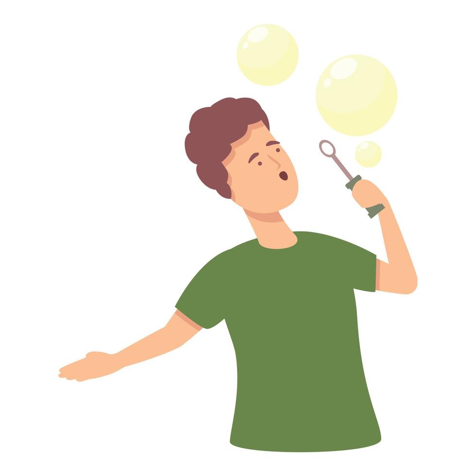 Summer blowing bubbles icon cartoon vector. Child soap vector