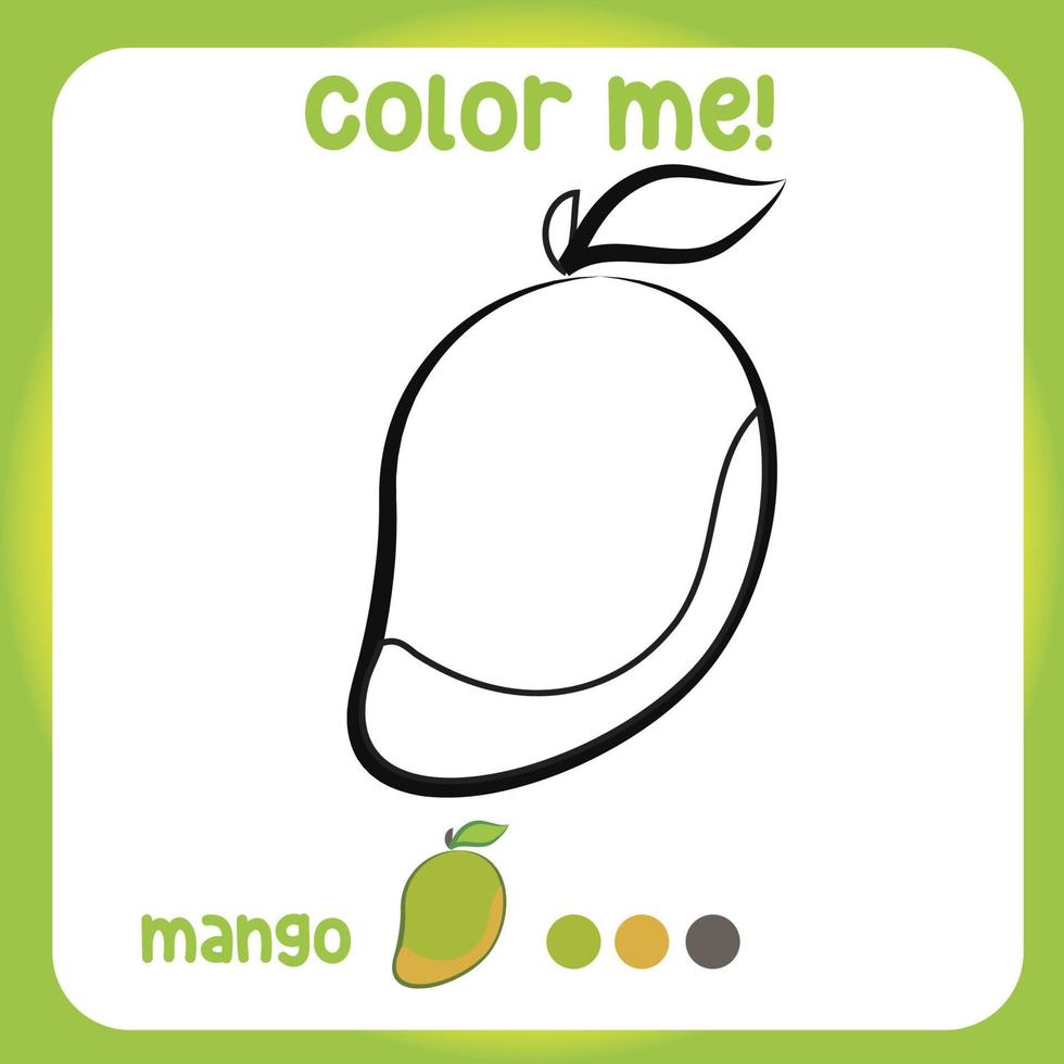 colorante hoja de cálculo acerca de fruta. educativo imprimible sábana para niños. vector ilustración.