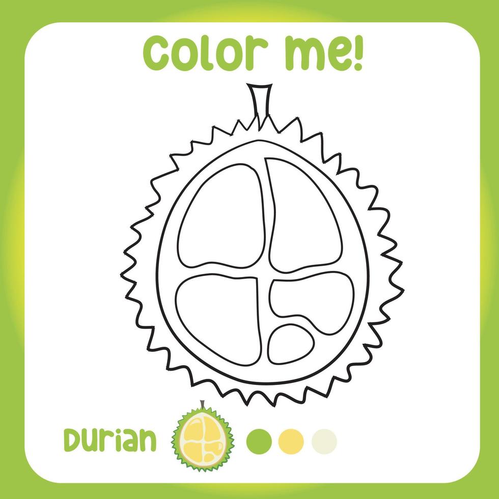 Coloring worksheet about fruit. Educational printable sheet for children. Vector illustration.