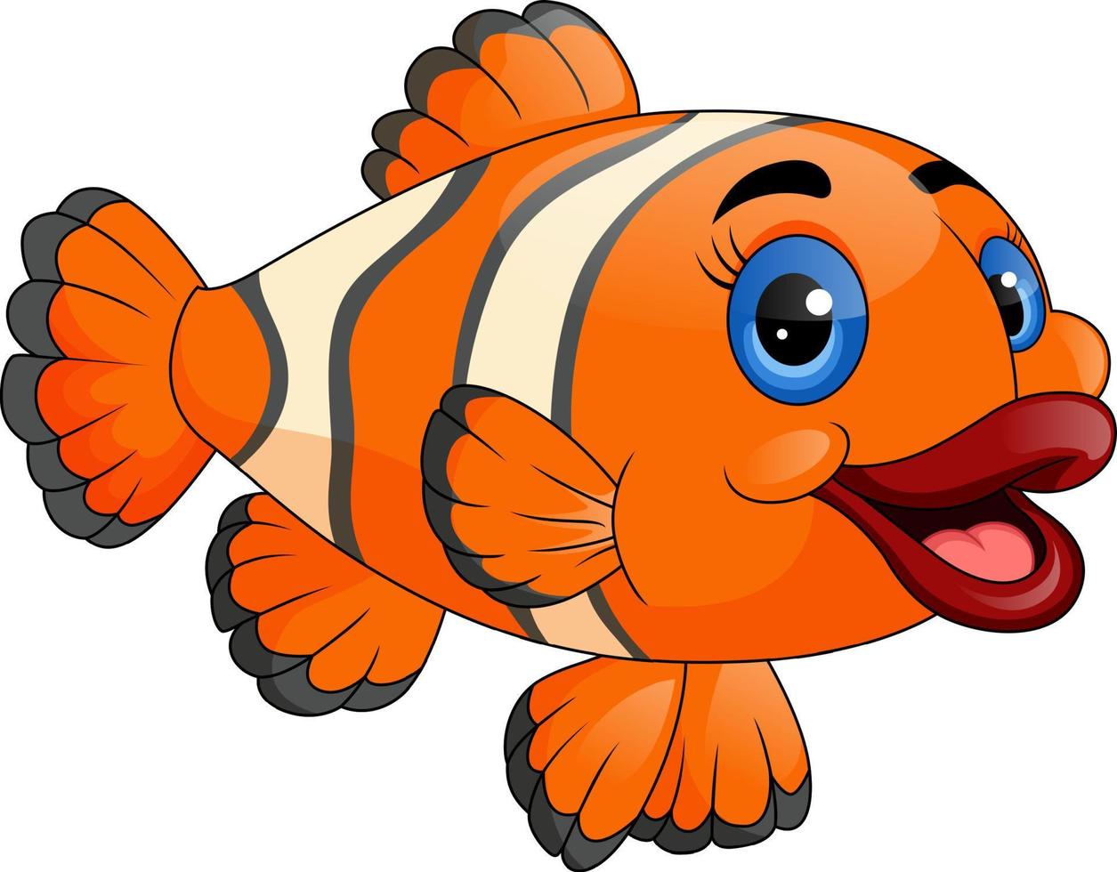 linda payaso pescado niña dibujos animados vector