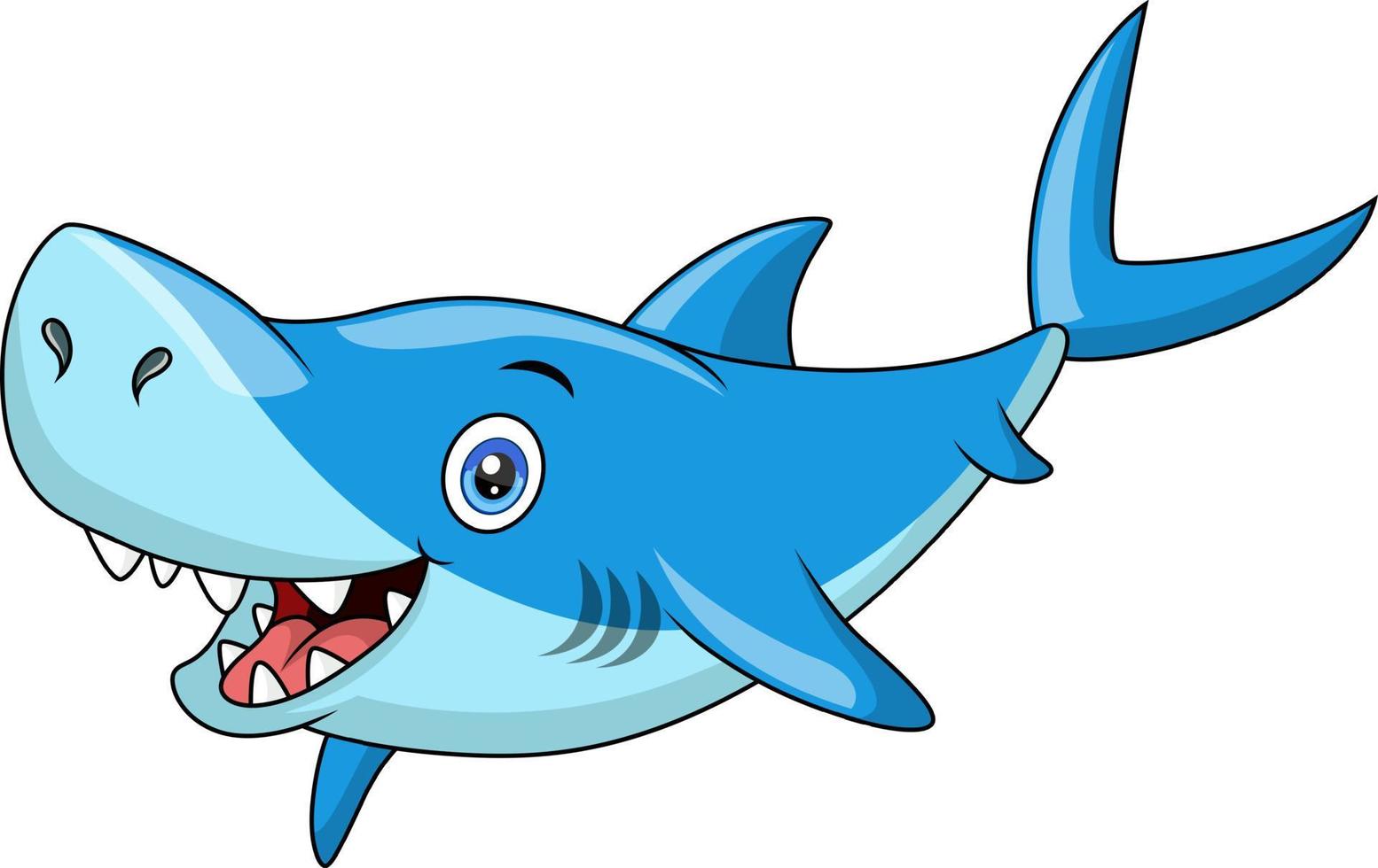 tiburón de dibujos animados aislado sobre fondo blanco vector