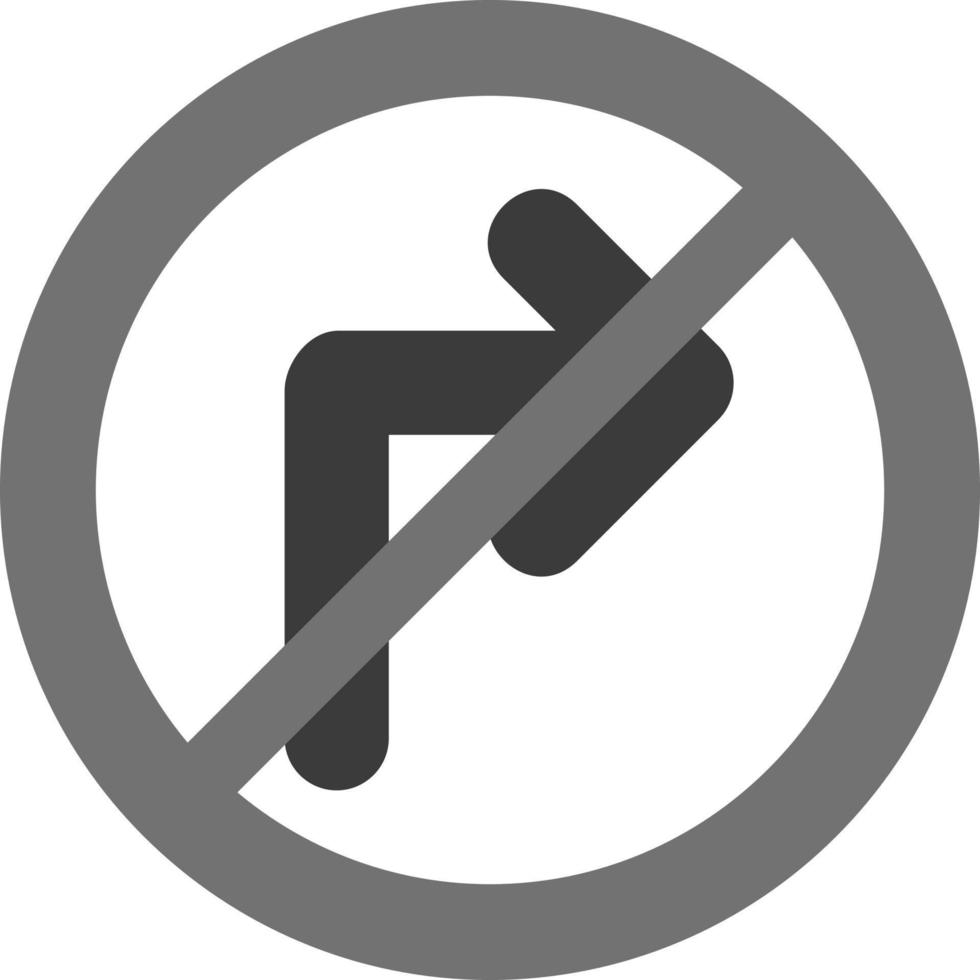 No Right Turn Vector Icon