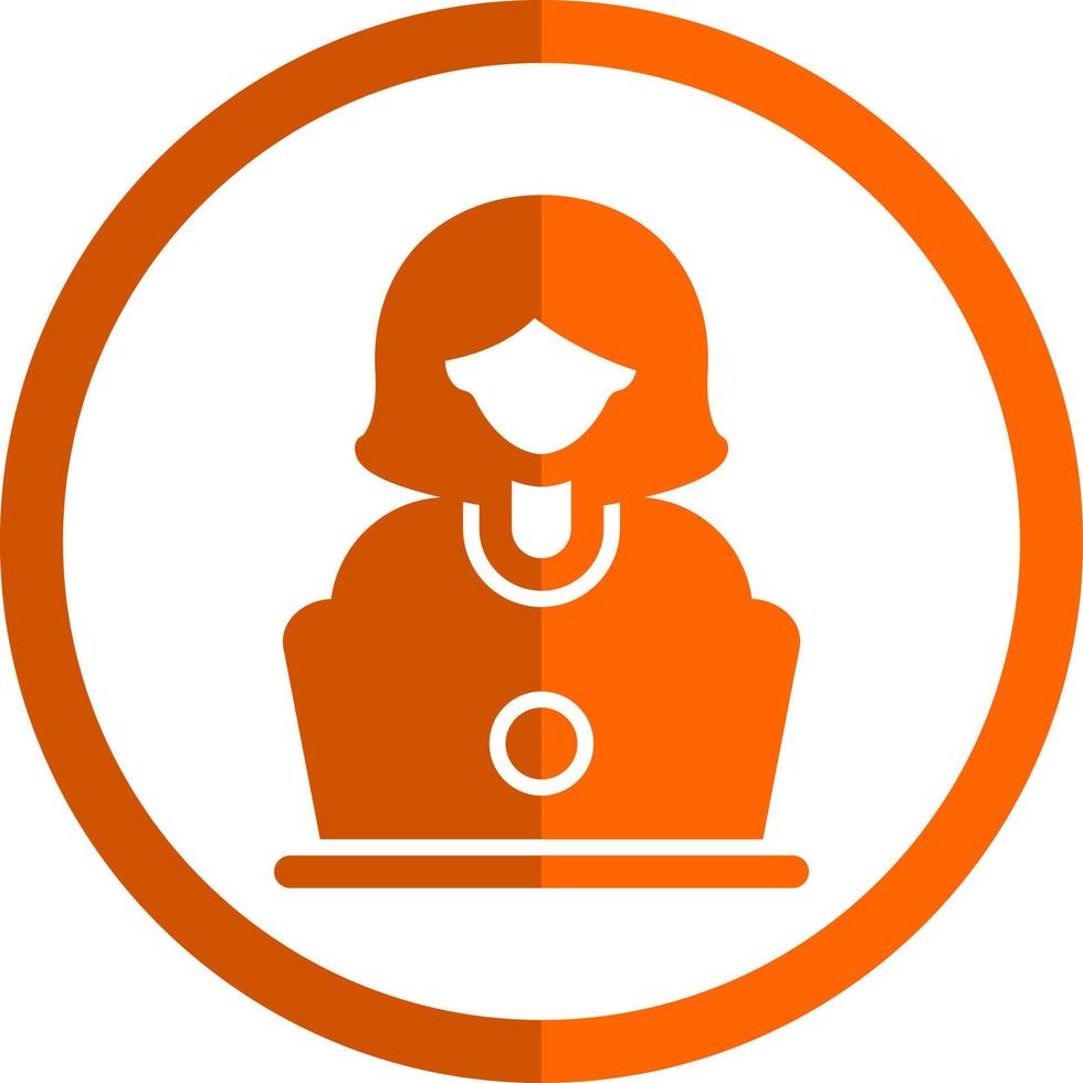 Woman Using Laptop Vector Icon Design