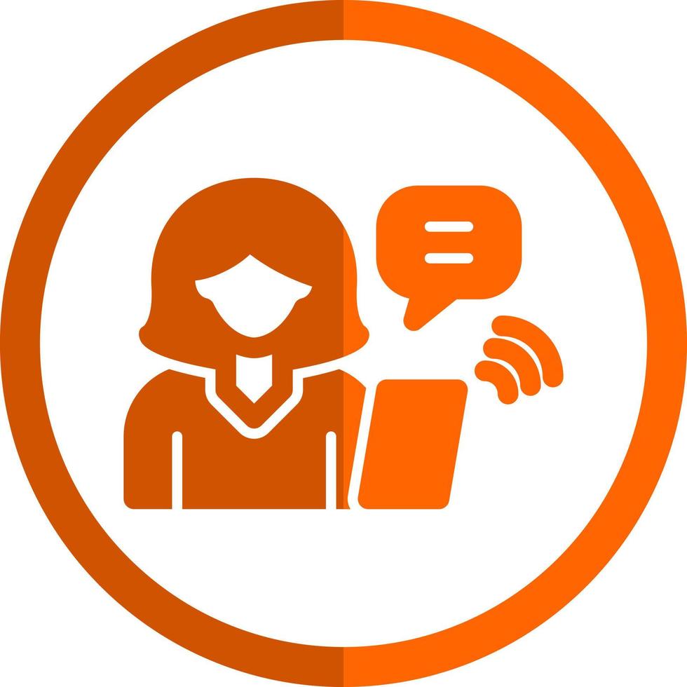 Woman Talking on Call Vector Icon Design