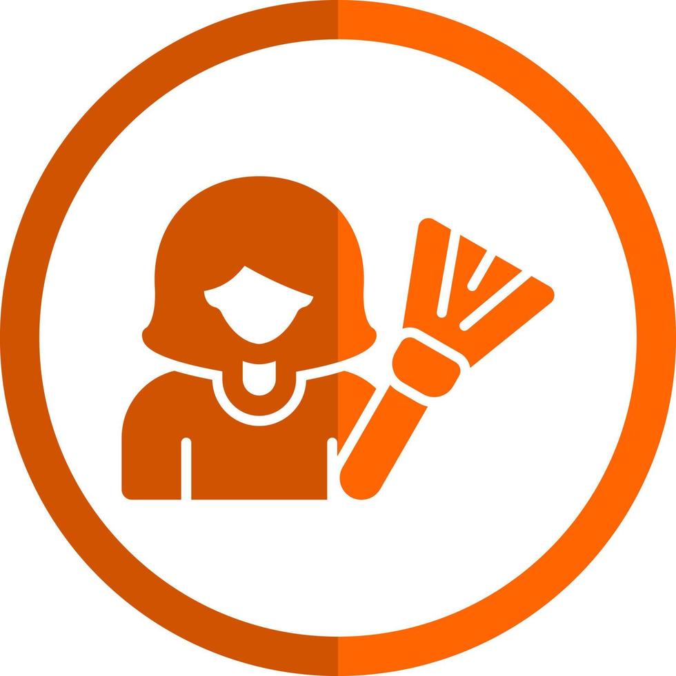 Woman Dusting Vector Icon Design