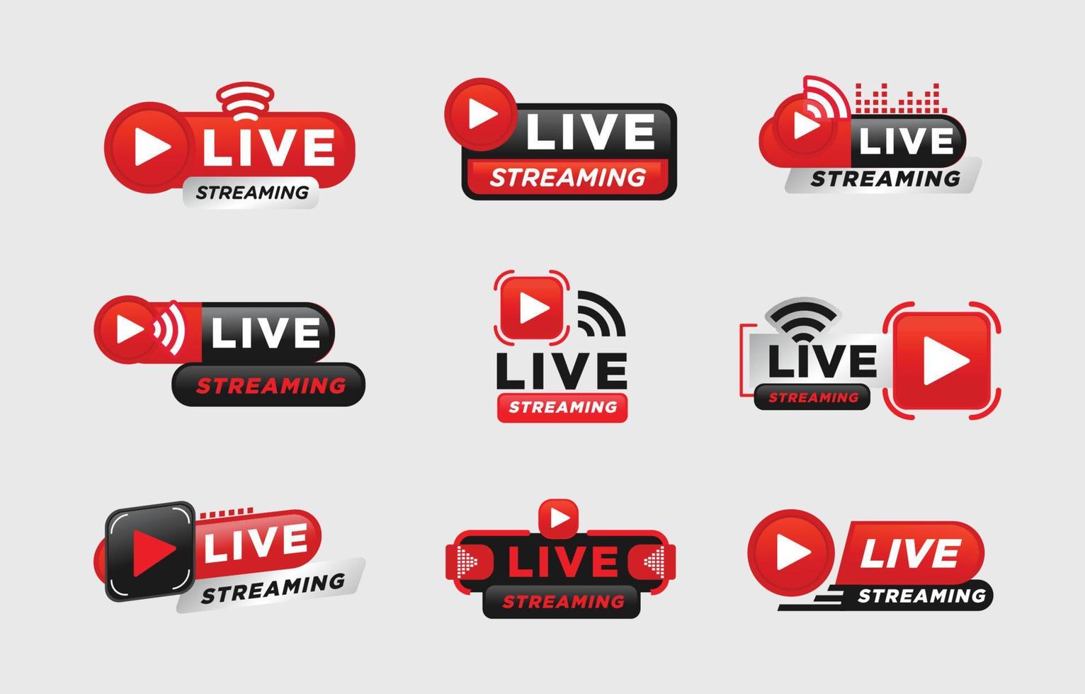 Live Set Logo Badge Template vector