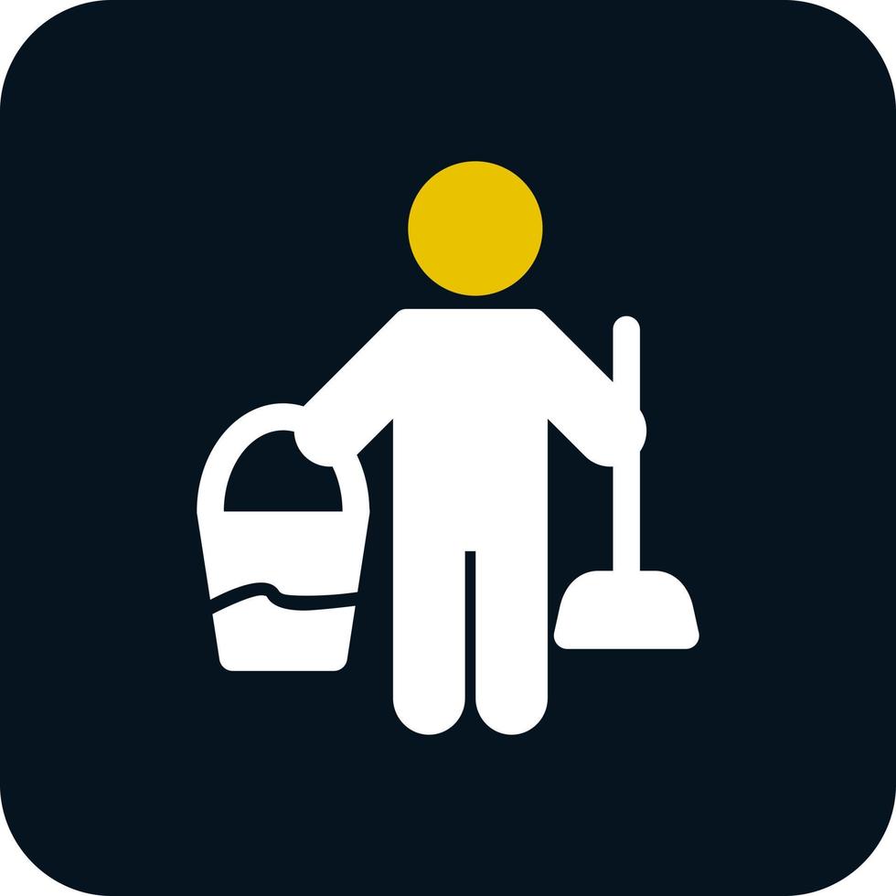 Cleaning Man Vector Icon Design