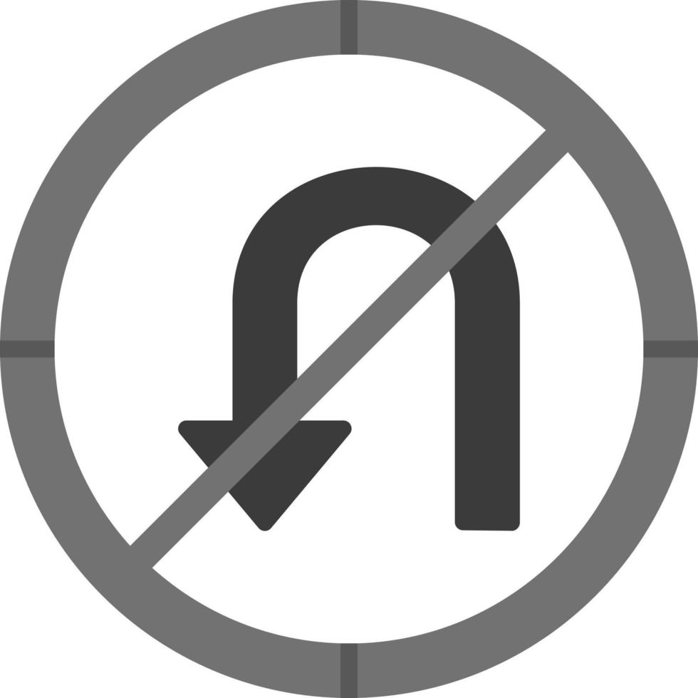 No Turn Vector Icon