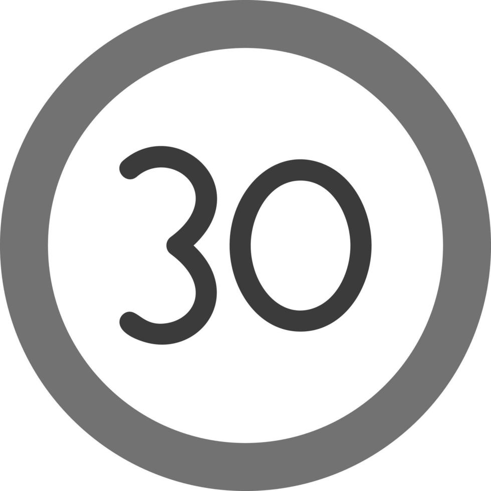 30 Speed Limit Vector Icon