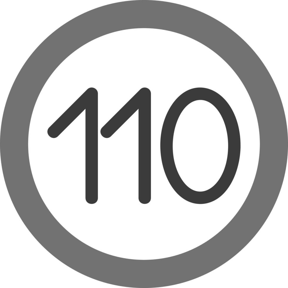 110 Speed Limit Vector Icon