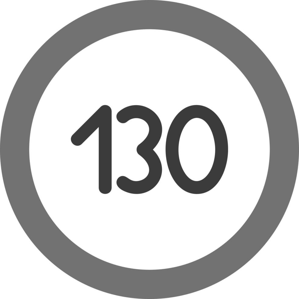 130 Speed Limit Vector Icon