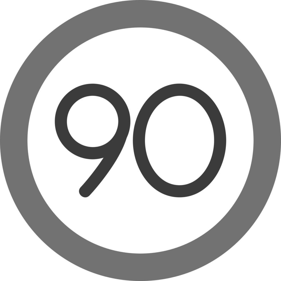 90 Speed Limit Vector Icon