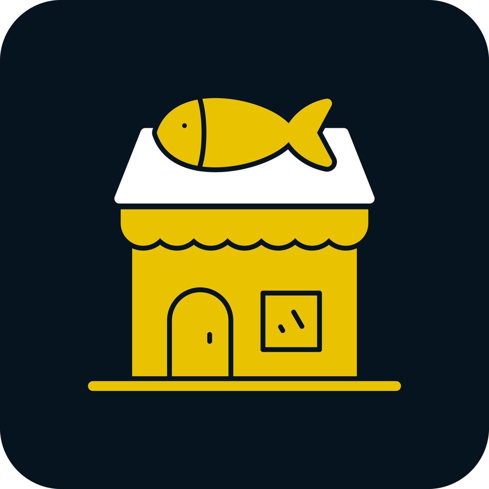 diseño de icono de vector de tienda de pescado