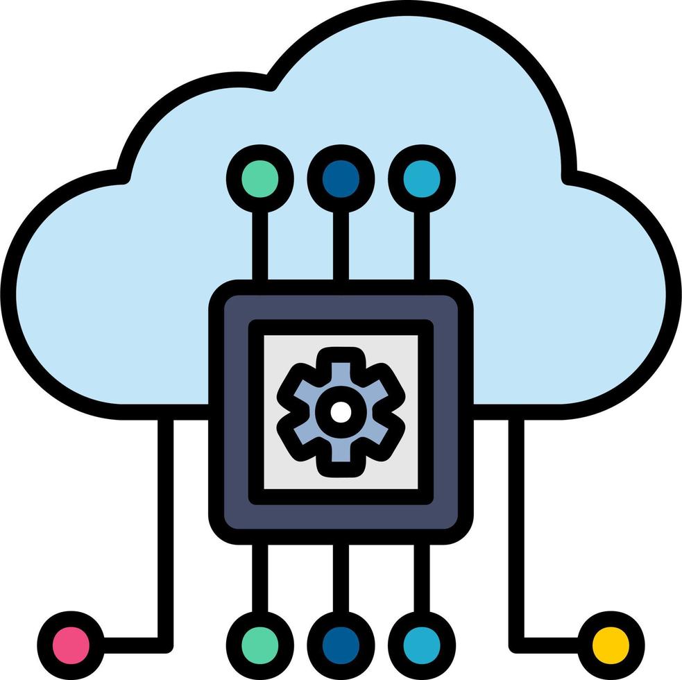 icono de vector de computación en la nube