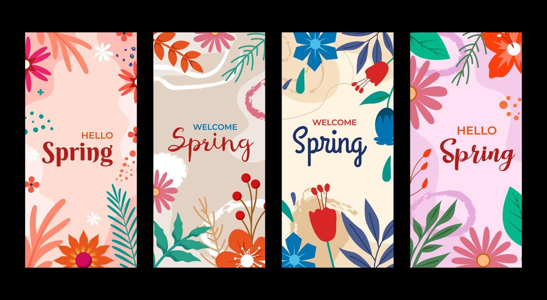 banner floral de primavera vector