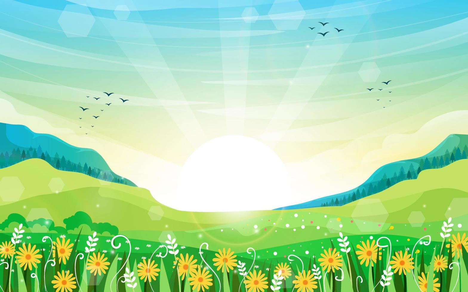 fondo de paisaje de primavera vector