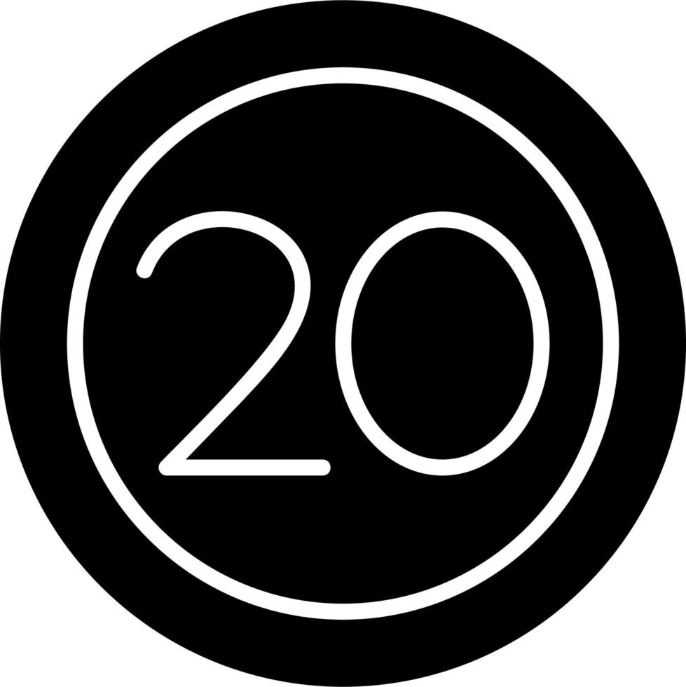 20 Speed Limit Vector Icon